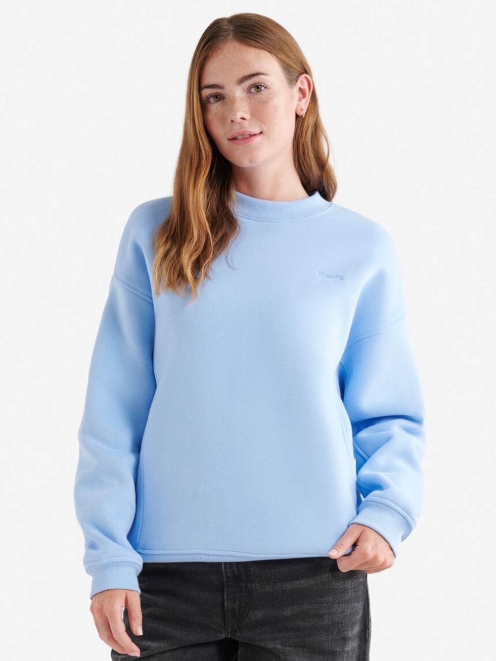 Roots Cloud One fit Crewneck Sweatshirt- Swiss blue